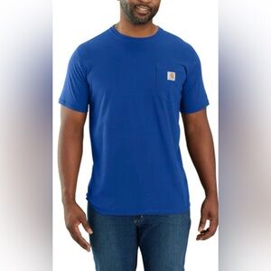 CARHARTT MEN'S FORCE® RELAXED FIT Blue SHORT SLEEVE SHIRT Large